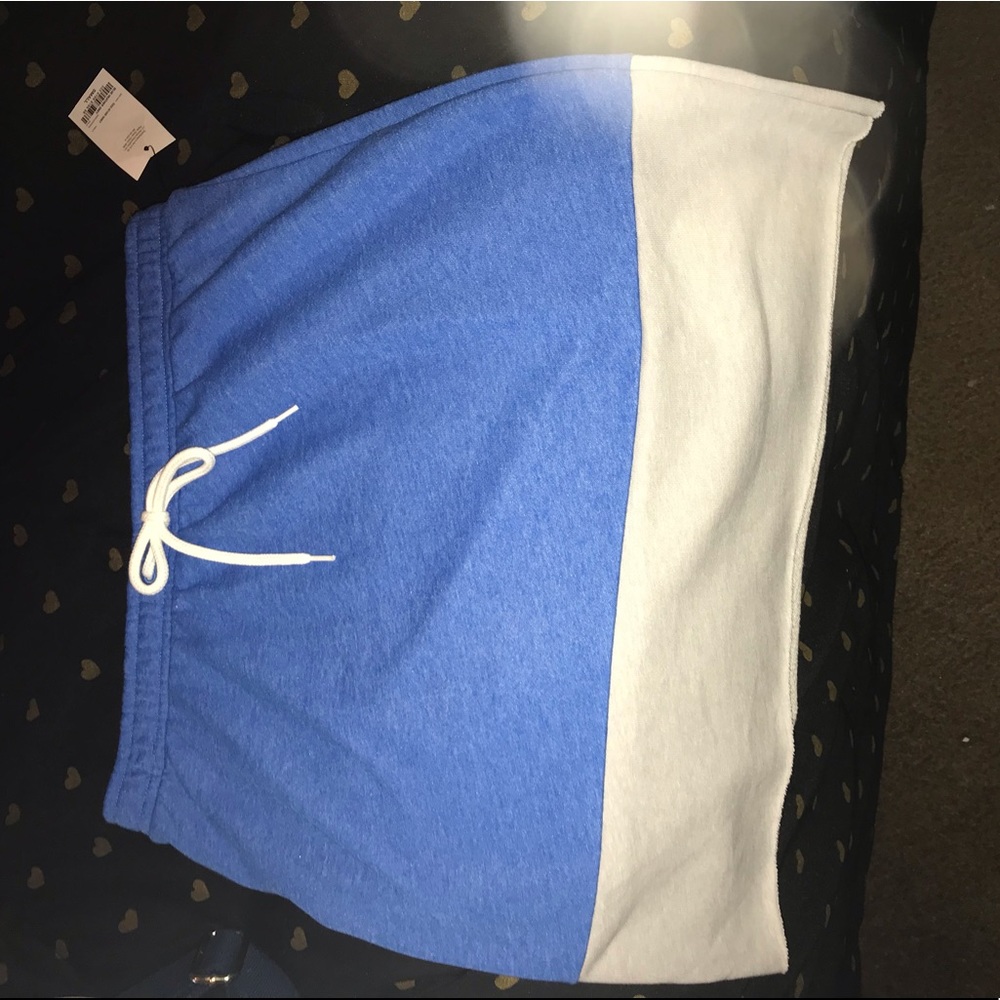 blue and gray skirt